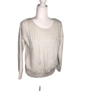 Raga Emily Cableknit Ivory Eyelash Sweater Crew L